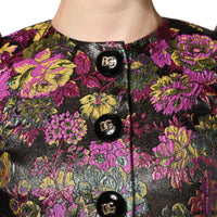 Dolce & Gabbana Multicolor Floral Jacquard Cropped Jacket