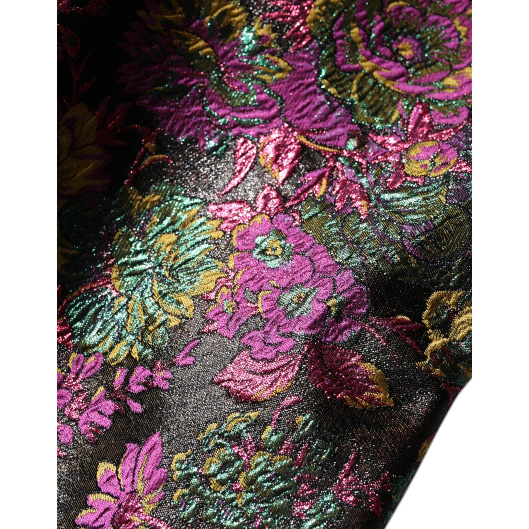 Dolce &amp; Gabbana Multicolor Floral Jacquard Cropped Jacket