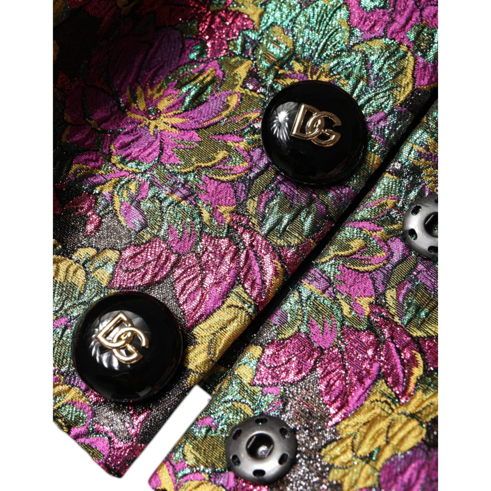 Dolce &amp; Gabbana Multicolor Floral Jacquard Cropped Jacket