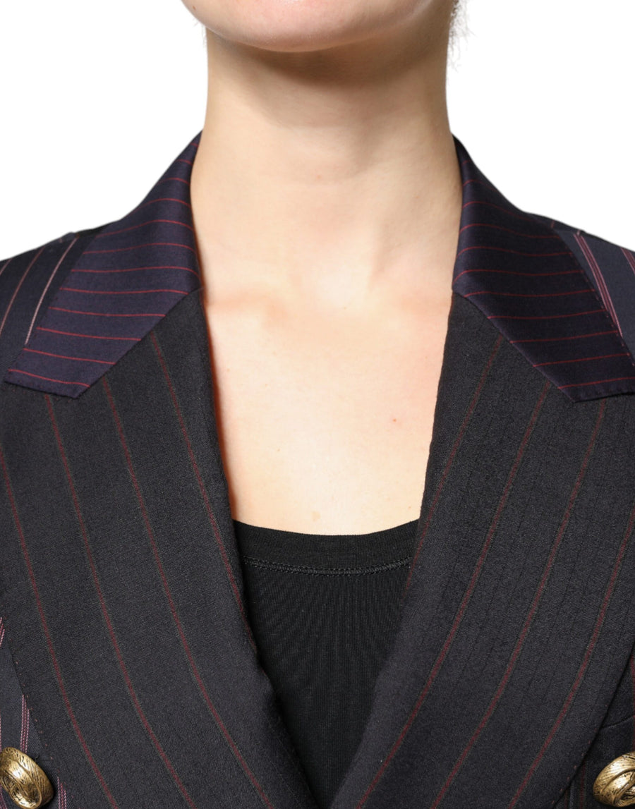 Dolce & Gabbana Multicolor Stripes Wool Cropped Blazer Coat Jacket