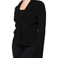 Dolce & Gabbana Black Viscose Single Breasted Blazer Jacket