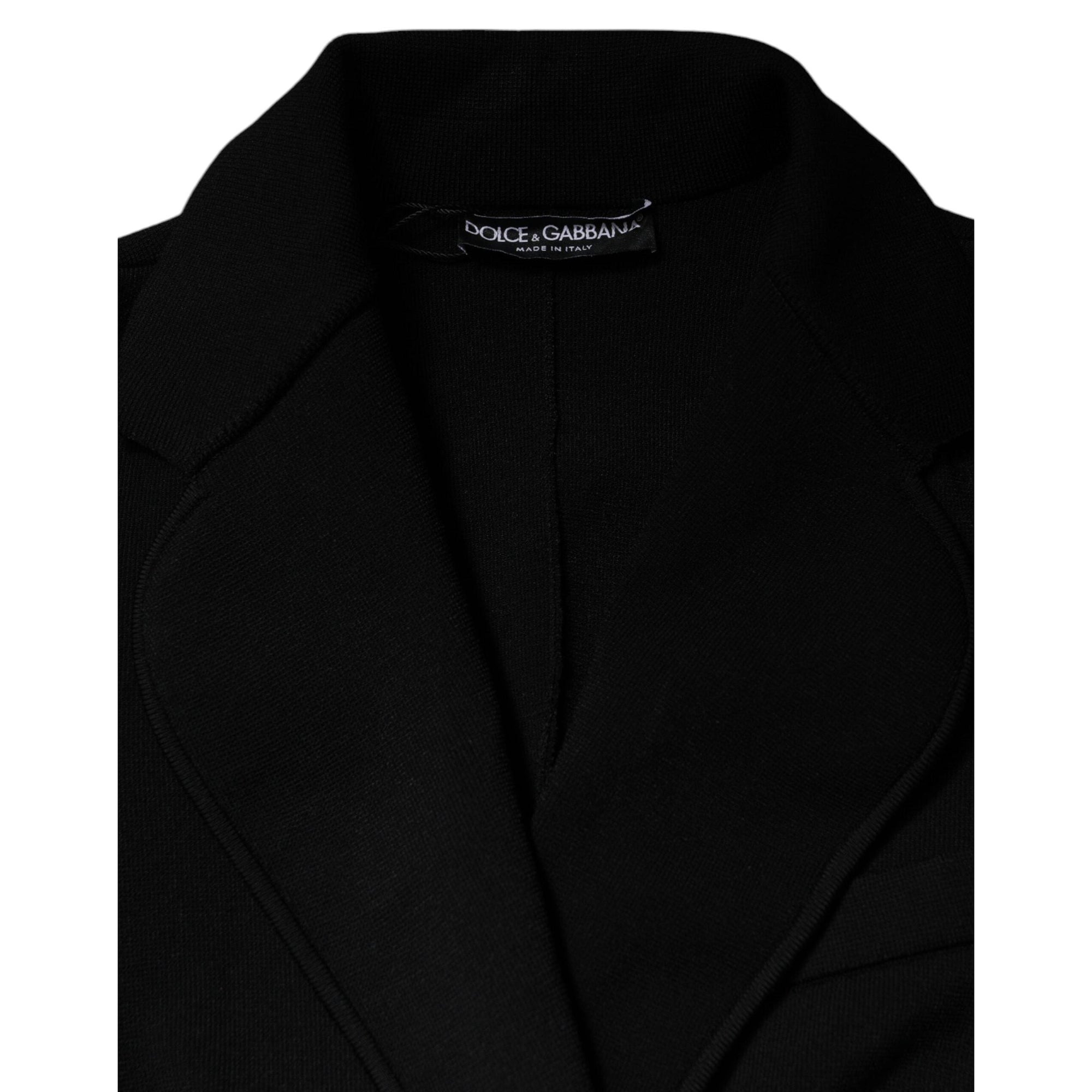 Dolce &amp; Gabbana Black Viscose Single Breasted Blazer Jacket
