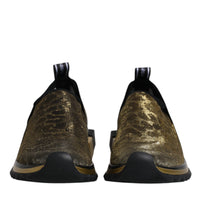 Dolce & Gabbana Gold Glitter Leopard Sorrento Sneakers Shoes