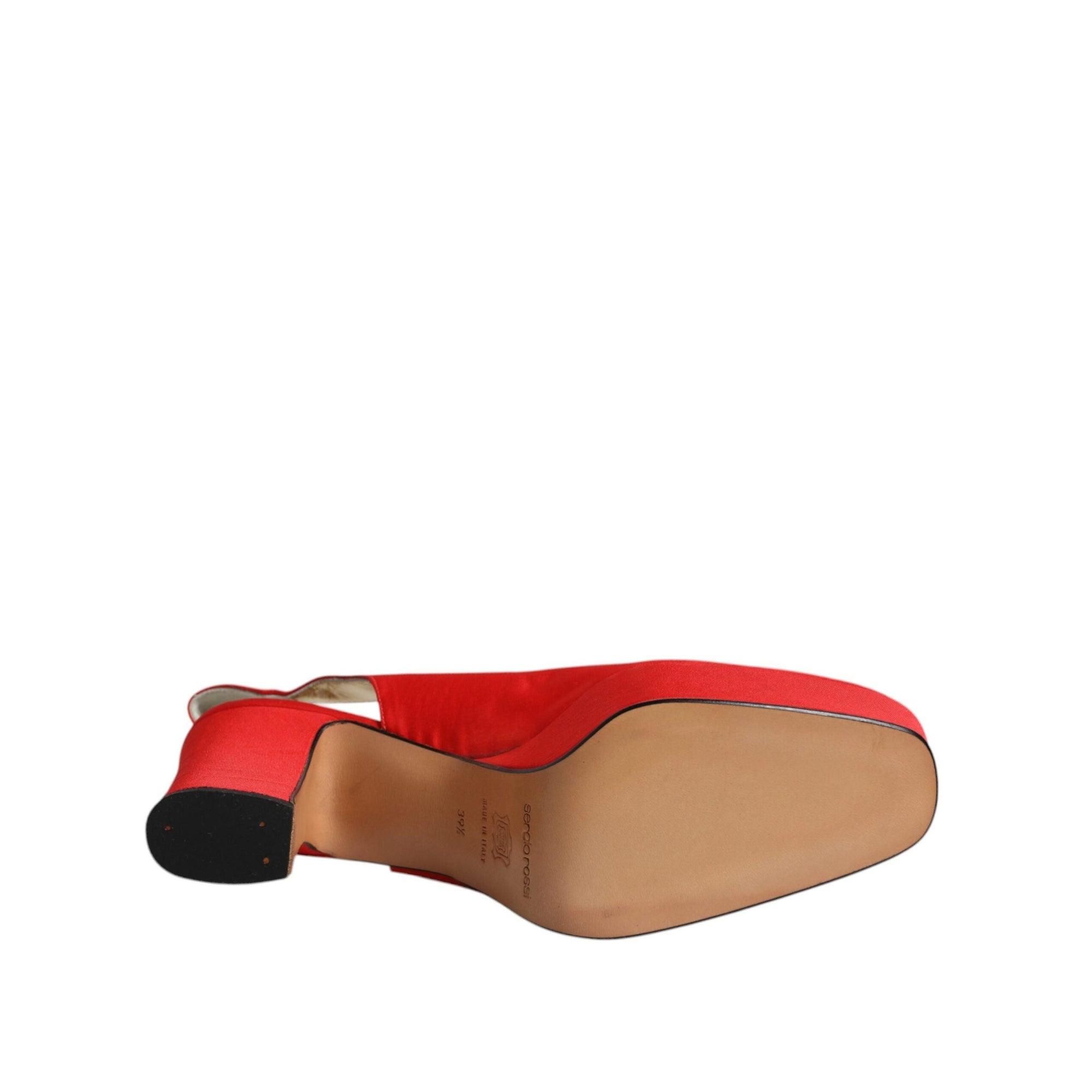 Dolce &amp; Gabbana Red Platform Slingback Heels Sandals Shoes
