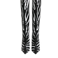 Dolce & Gabbana Black White Zebra Heels High Boots Shoes