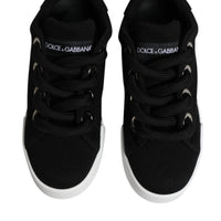 Dolce & Gabbana Black Portofino Low Top Sneakers Shoes