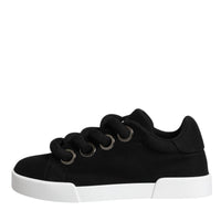 Dolce & Gabbana Black Portofino Low Top Sneakers Shoes