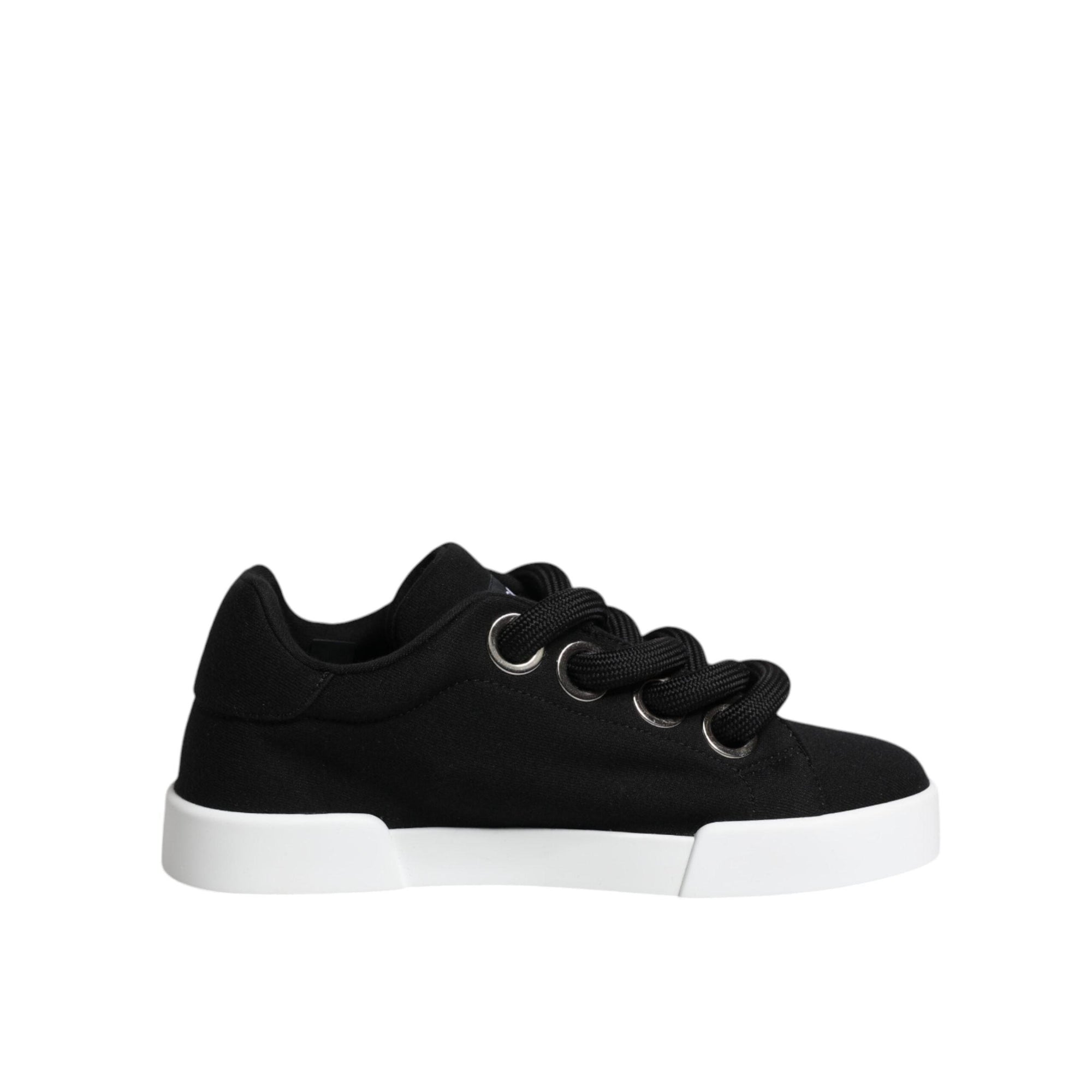 Dolce &amp; Gabbana Black Portofino Low Top Sneakers Shoes