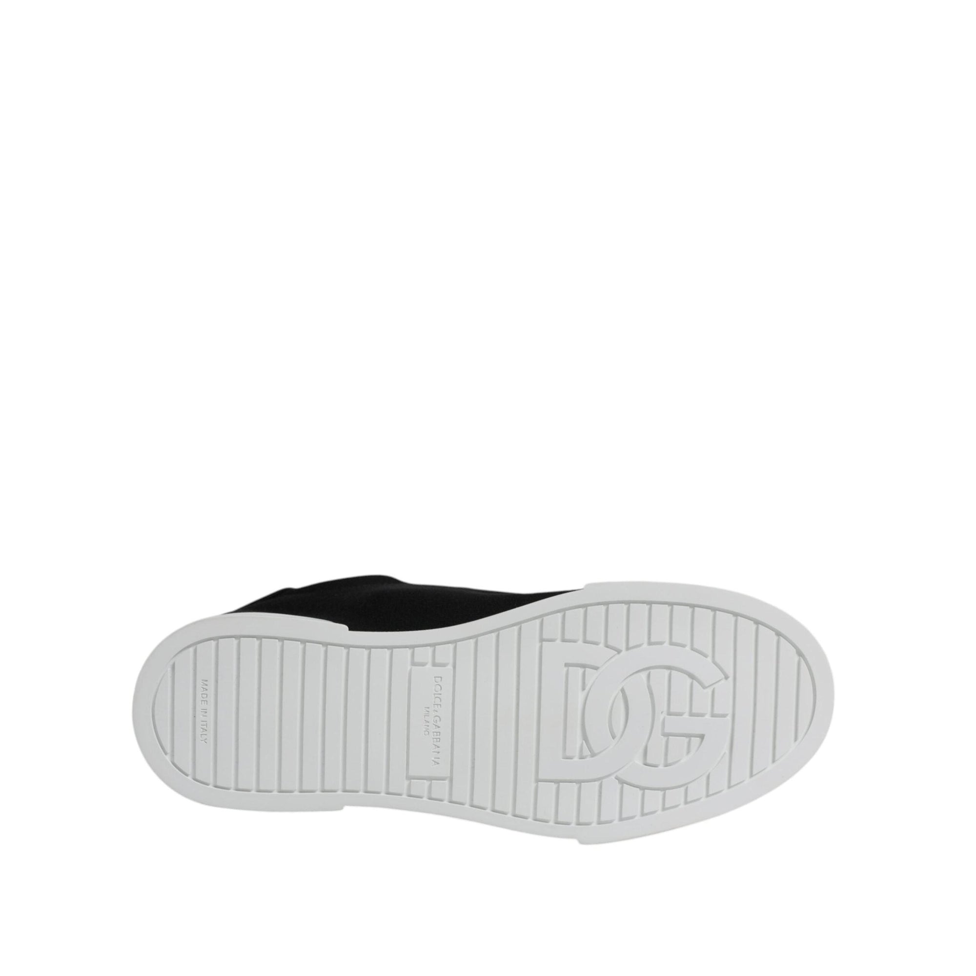Dolce &amp; Gabbana Black Portofino Low Top Sneakers Shoes