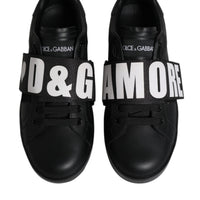 Dolce & Gabbana Black D&G AMORE Low Top Sneakers Shoes