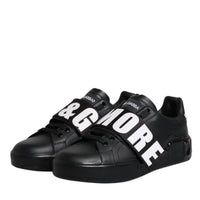 Dolce & Gabbana Black D&G AMORE Low Top Sneakers Shoes