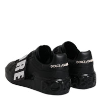 Dolce & Gabbana Black D&G AMORE Low Top Sneakers Shoes