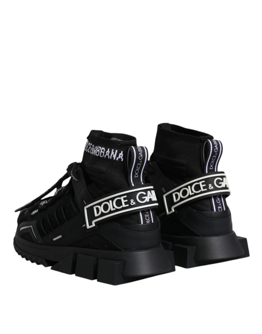 Dolce & Gabbana Black Sorrento Socks Logo Sneakers Shoes