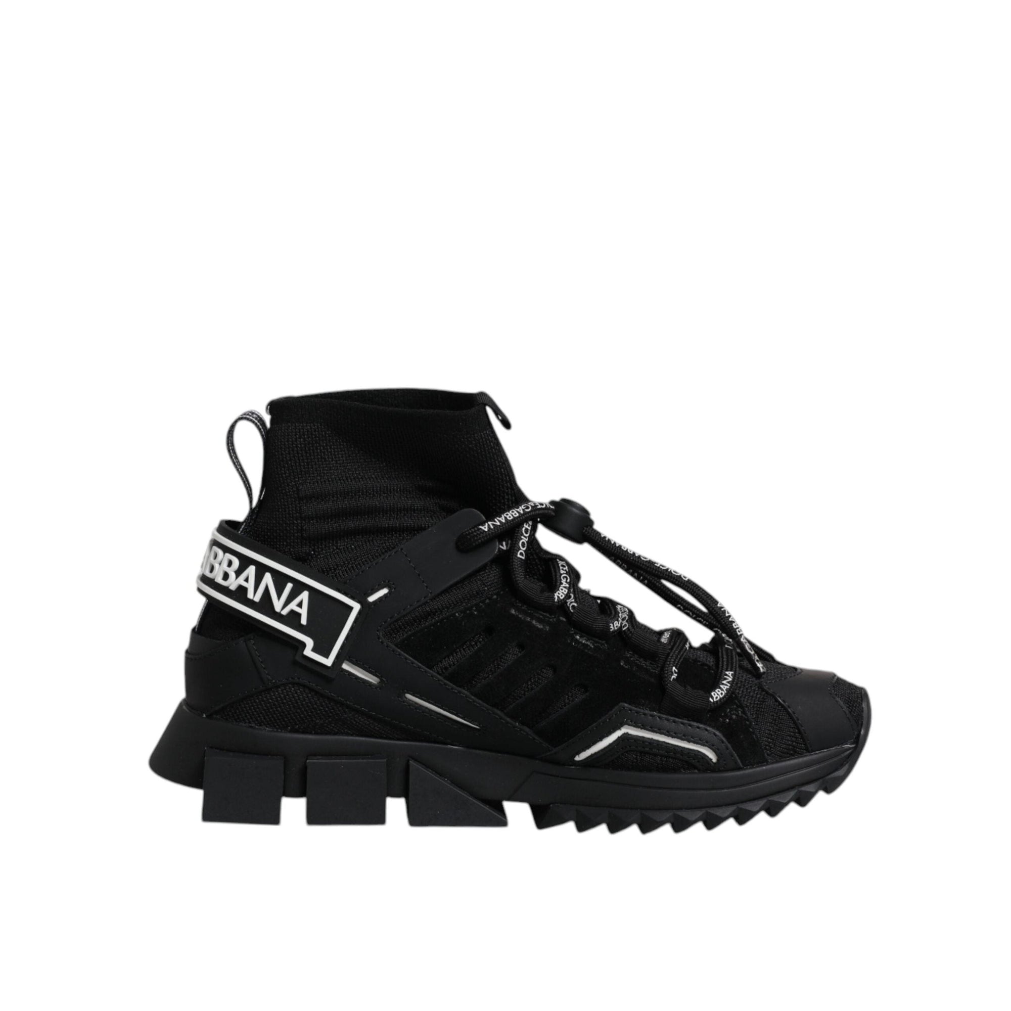 Dolce &amp; Gabbana Black Sorrento Socks Logo Sneakers Shoes
