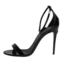 Dolce & Gabbana Black KEIRA Heels Ankle Strap Sandals Shoes