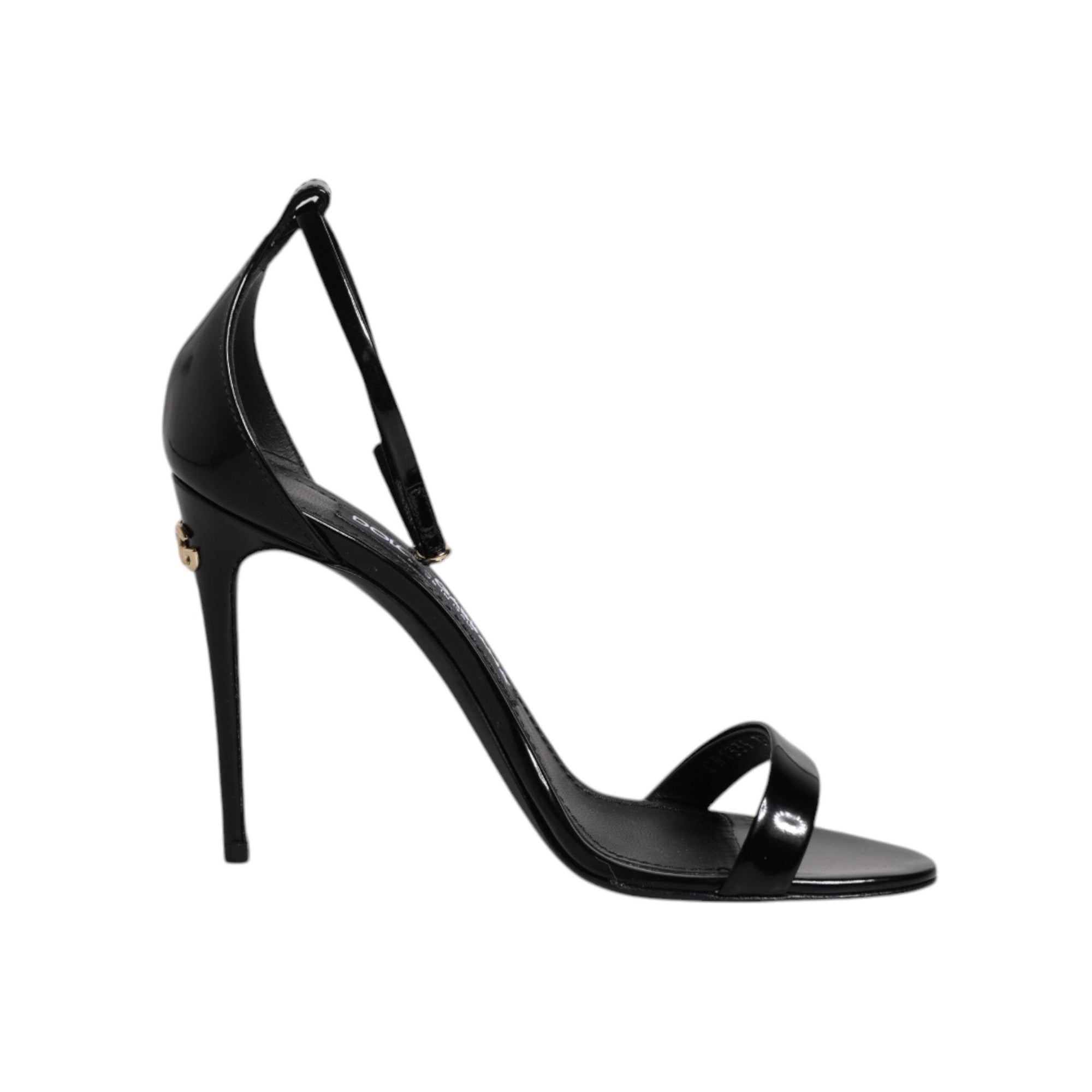 Dolce &amp; Gabbana Black KEIRA Heels Ankle Strap Sandals Shoes