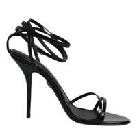 Dolce & Gabbana Black KEIRA Heels Ankle Strap Sandals Shoes