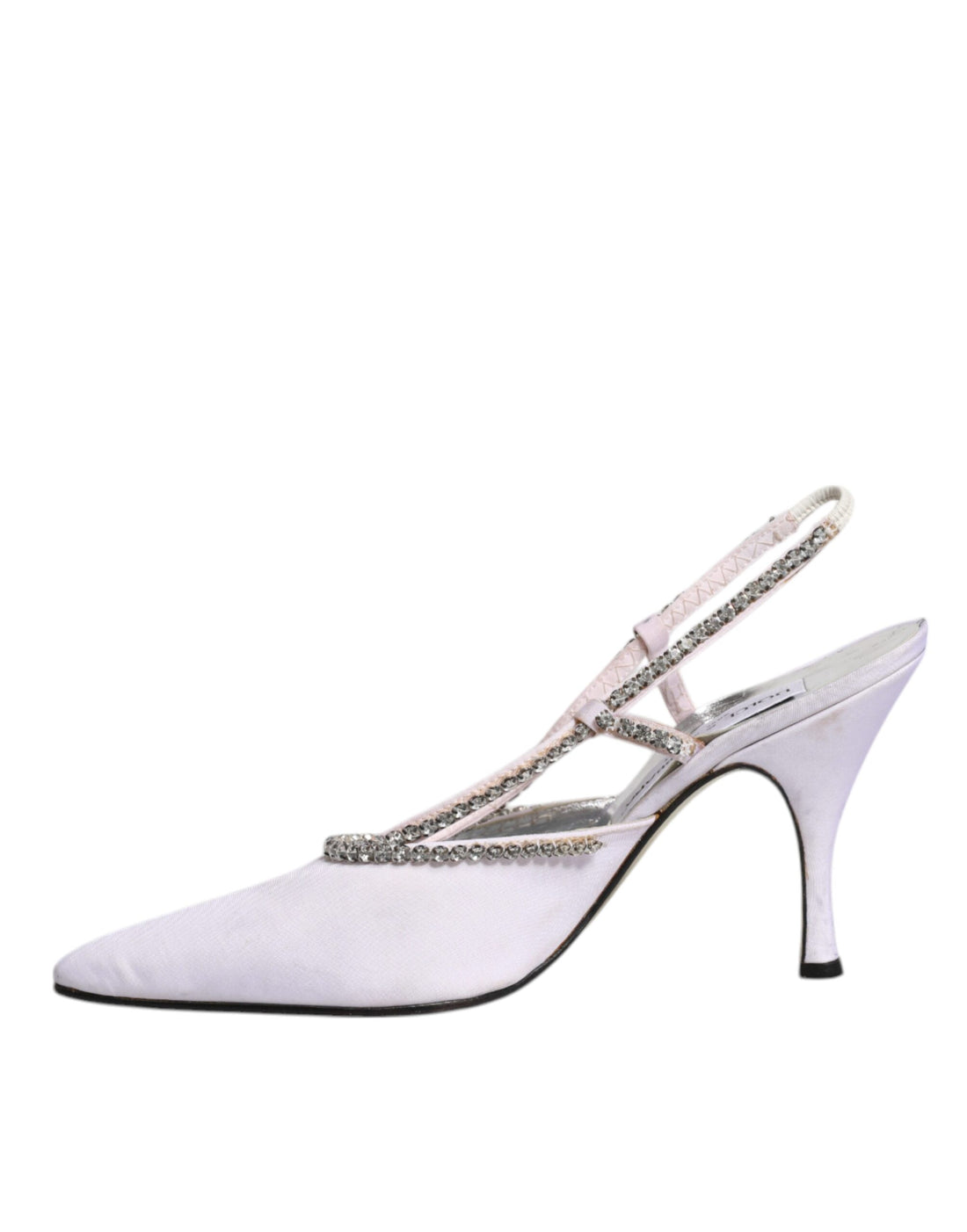 Dolce & Gabbana White Strass Crystal Slingbacks Pumps Shoes