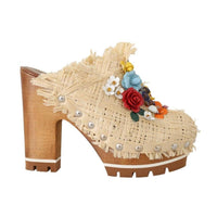 Dolce & Gabbana Chic Embellished Wooden Slides