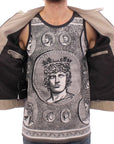 Dolce & Gabbana Elegant Beige Leather Lambskin Jacket