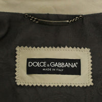 Dolce & Gabbana Elegant Beige Leather Lambskin Jacket