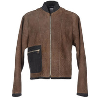 Dolce & Gabbana Elegant Leather & Wool Blend Jacket