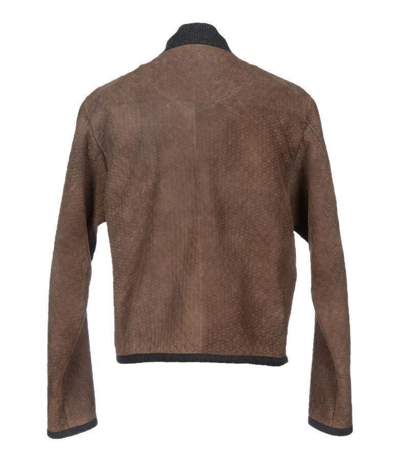 Dolce &amp; Gabbana Elegant Leather &amp; Wool Blend Jacket