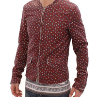 Dolce & Gabbana Exclusive Boxer Print Bordeaux Leather Jacket