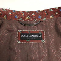 Dolce & Gabbana Exclusive Boxer Print Bordeaux Leather Jacket