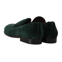 Dolce & Gabbana Elegant Green Suede Slip-On Loafers