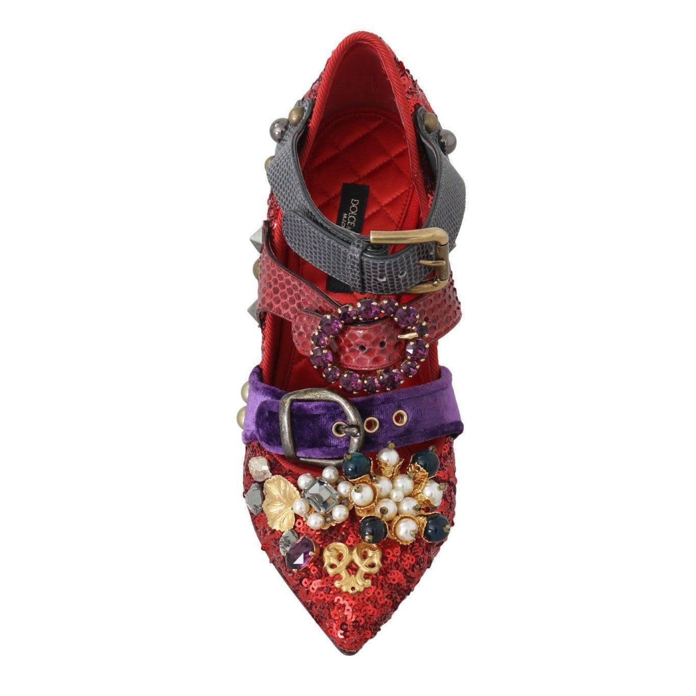 Dolce &amp; Gabbana Red Bellucci Alta Moda Embellished Pumps