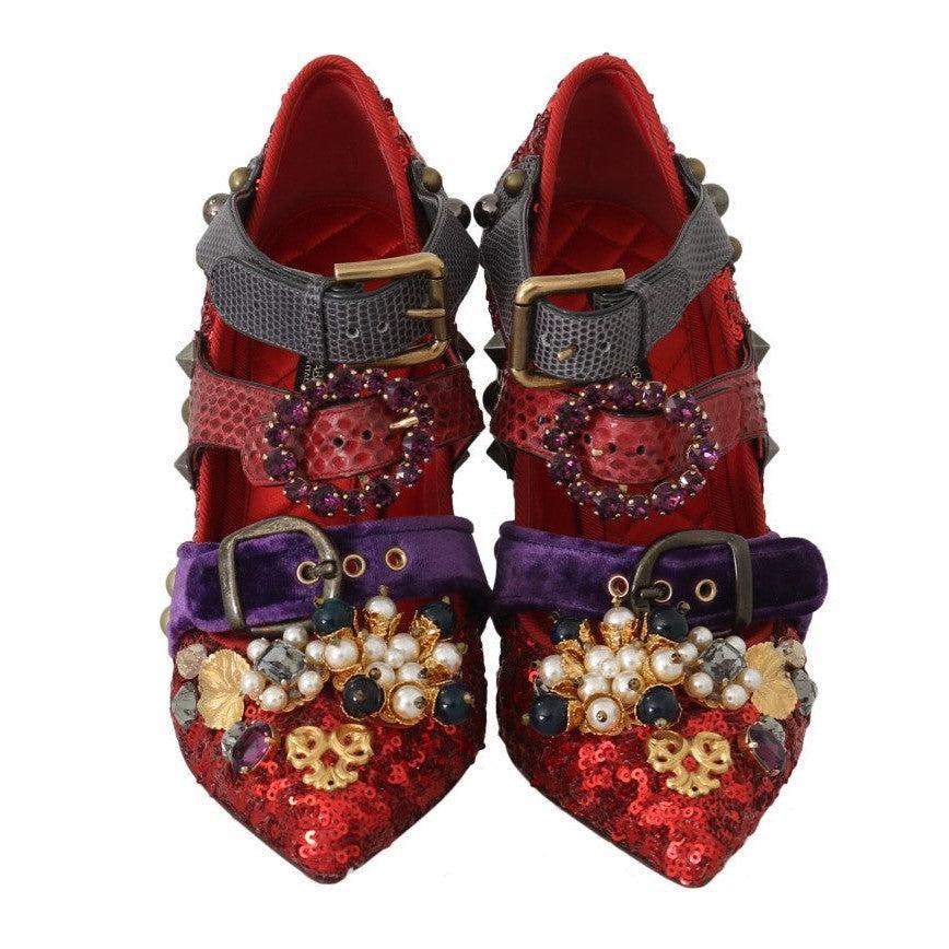 Dolce &amp; Gabbana Red Bellucci Alta Moda Embellished Pumps