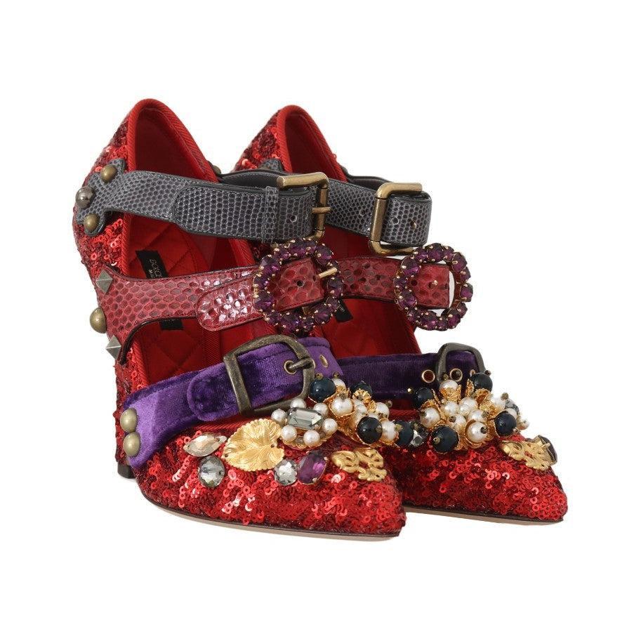 Dolce &amp; Gabbana Red Bellucci Alta Moda Embellished Pumps