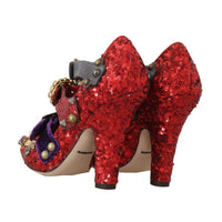 Dolce & Gabbana Red Bellucci Alta Moda Embellished Pumps