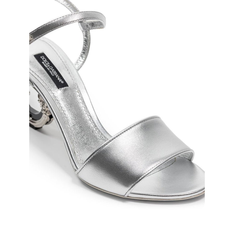 Dolce & Gabbana Silver Leather Sandal