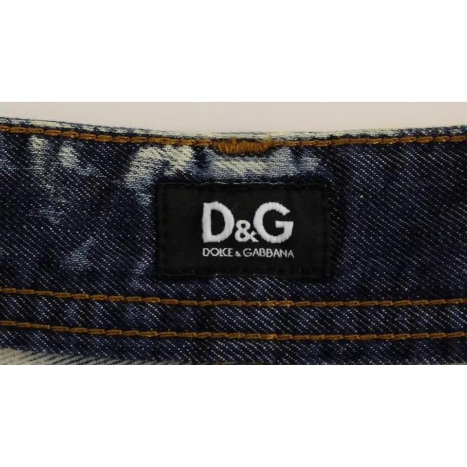 Dolce &amp; Gabbana Blue D&amp;G Cotton Washed Jeans Denim Shorts