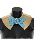 Dolce & Gabbana Gold Bow Crystal Embellished Runway Collar Necklace