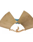 Dolce & Gabbana Gold Bow Crystal Embellished Runway Collar Necklace