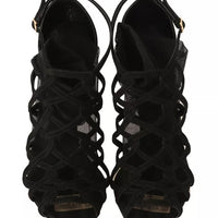 Dolce & Gabbana Black Suede Stilettos Booties Socks Shoes