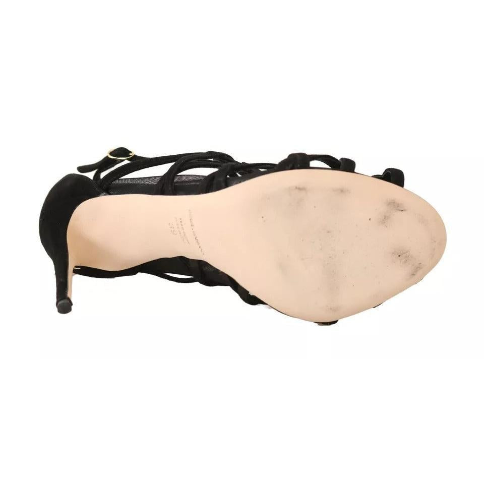 Dolce &amp; Gabbana Black Suede Stilettos Booties Socks Shoes