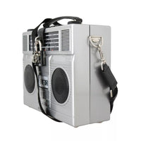 Dolce & Gabbana Silver Retro Radio Boombox Limited Edition Handmade Wood Bag