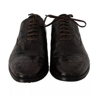 Dolce & Gabbana Brown Patterned Leather Dress Formal Shoes