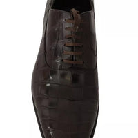 Dolce & Gabbana Brown Patterned Leather Dress Formal Shoes