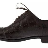 Dolce & Gabbana Brown Patterned Leather Dress Formal Shoes