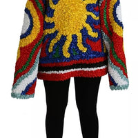 Dolce & Gabbana Multicolor Sun Ruffled Top Blouse Sweater