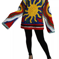 Dolce & Gabbana Multicolor Sun Ruffled Top Blouse Sweater