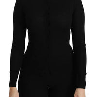 Dolce & Gabbana Black Virgin Wool Long Sleeve Top Blouse Top