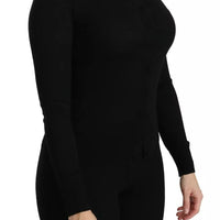 Dolce & Gabbana Black Virgin Wool Long Sleeve Top Blouse Top