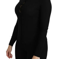 Dolce & Gabbana Black Virgin Wool Long Sleeve Top Blouse Top