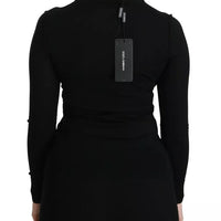 Dolce & Gabbana Black Virgin Wool Long Sleeve Top Blouse Top